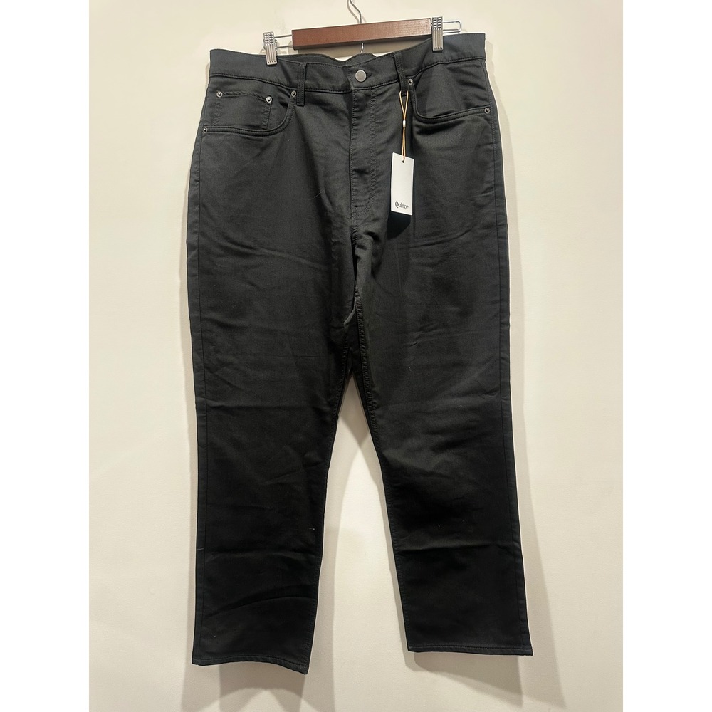 Quince Mens 5-Pocket Cotton Stretch Pants Black 38x30 NWT